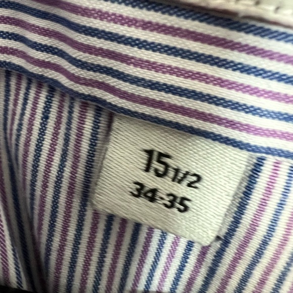 Ben Sherman Tailored Tailored Slim Fit Shirt Mens 15.5 34/35 Purple Striped - Picture 4 of 4